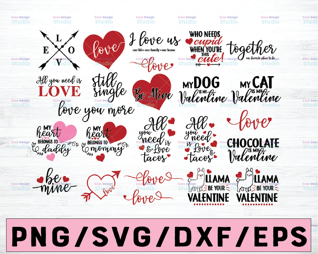 Valentine's Day Love Cut File Bundle for Silhouette and Cricut, INSTANT DOWNLOAD, Love svg, Cupid svg, Valentine svg, Valentine Printable
