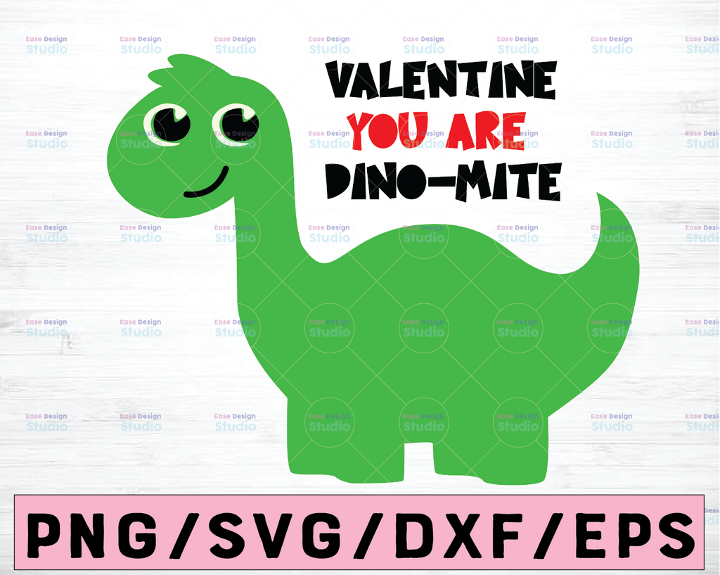 You're Dino-mite SVG Cut File & Clipart - SVG DXF files for Silhouette + Cricut valentine's design ,Valentine's Day svg, valentines wishes,