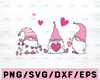 Valentine Svg Clipart Gnomes Hearts Svg, Valentine sublimation Shirt Design, Scandinavian Gnome Svg, i love you svg, Dxf, Eps, Png heart svg