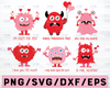 Valentine Monster Clipart, Love monsters, Valentine's Day, Monster party, Cute Monsters, Commercial Use, Vector Clip Art, SVG, PNG