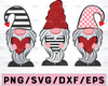 Valentines Day, Valentine gnome trio clipart, Valentine png file for sublimation printing, Valentines day clipart, glitter gnomes with heart