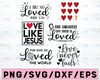 Christian Valentine's Day SVG Bundle, Religious Cut File, Love Shirt Saying, Home Decor Quote, Heart Design, dxf eps png, Silhouette, Cricut