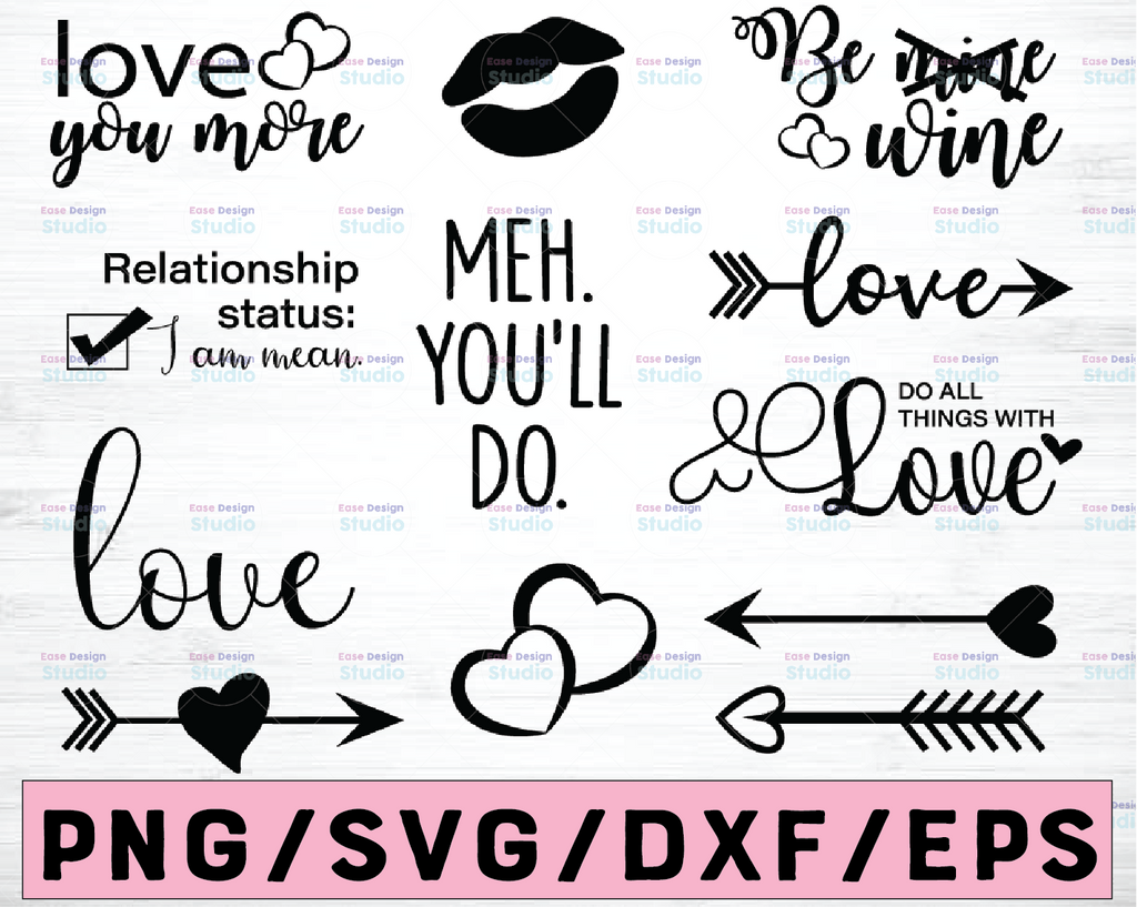 Valentine's Day Love Cut File Bundle for Silhouette and Cricut, INSTANT DOWNLOAD, Love svg, Cupid svg, Valentine svg, Valentine Printable