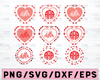 Valentine SVG, Heart Arrow monogram svg Bundle SVG Eps Png Dxf, Cricut Silhouette Digital Cut Files Instant Download