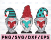 Valentines Day, Valentine gnome trio clipart, Valentine png file for sublimation printing, Valentines day clipart, glitter gnomes with heart