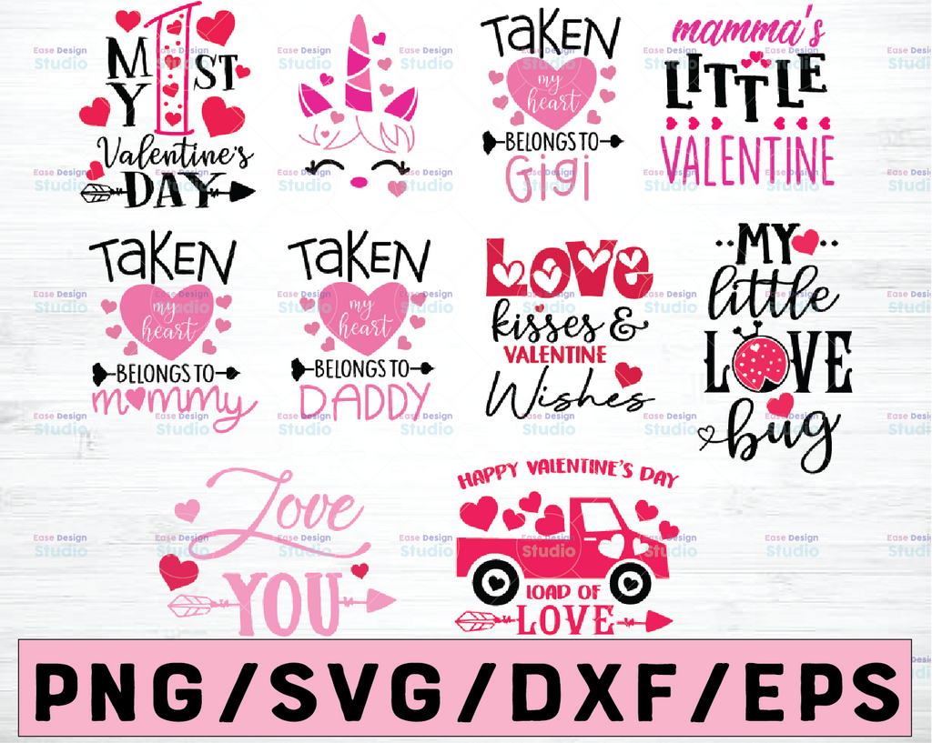 Valentine's Day Kids Baby Cut Files in SVG, DXF and PNG, baby t-shirt svg, kids t-shirt svg, toddler svg, baby svg, valentines svg, crafters