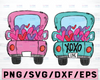Valentine Truck Sublimation PNG Design | Hand Drawn | Digital Download | Printable Art | Valentine's Day | XOXO | Hearts | Back of truck