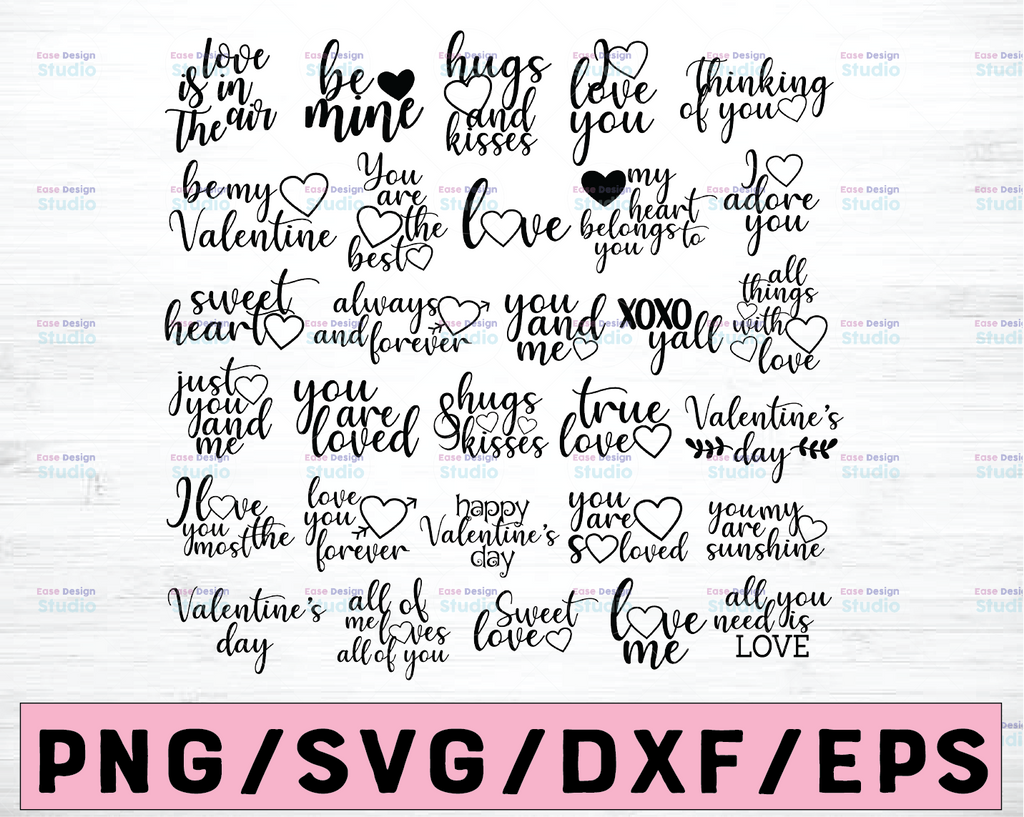 30 Valentine's SVG Cut Files | instant download | Valentine's day SVG Bundle | printable vector clip arts | love SVG bundle