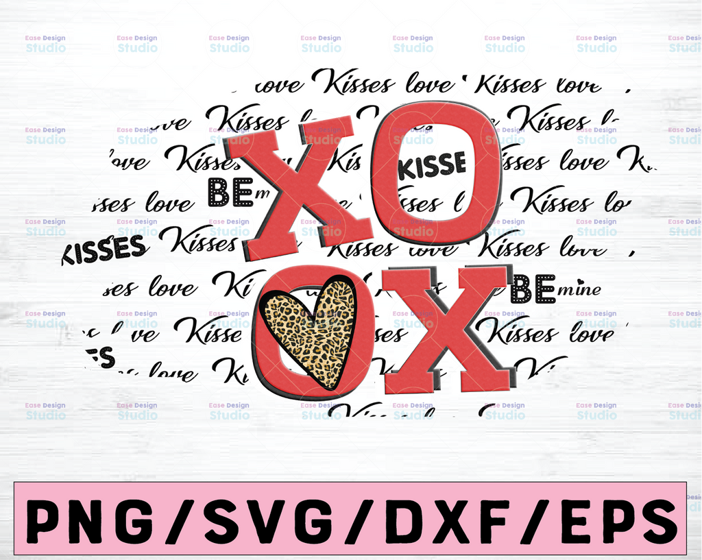 XO OX kisses svg Valentines Svg, Valentine's Day png, Valentines Heart png Valentine png file for sublimation printing,