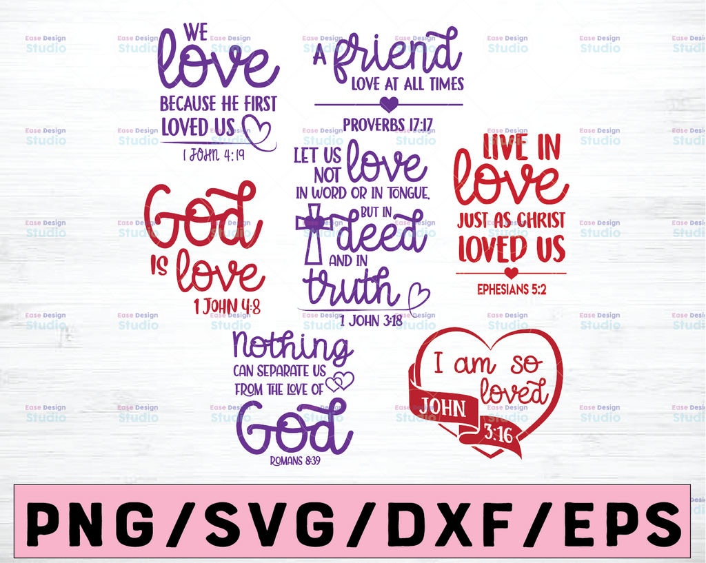 Bible Verses about Love - Bible Verse SVG and Cut Files for Crafters