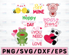 Valentine animals clipart, Valentine lettering digital art svg cricut, valentine day svg