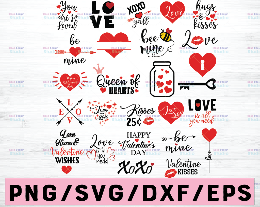 Valentine svg bundle, Valentine svg, Valentine's Day SVG, Heart svg, Love clipart, dxf, eps, png, cut file for cricut, silhouette, cameo
