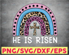 He Is Risen Leopard Rainbow Christian Jesus Happy Easter Day Svg, Easter Day Svg, He Is Risen Svg, Leopard Rainbow Svg, Christian Svg,