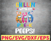 Chillin' with Pre-K Peeps, Cute Bunny PNG, Girls Boys Easter png, Kindergarten png, Easter Day PNG, Cute Among Us Bunny Ears png jpg
