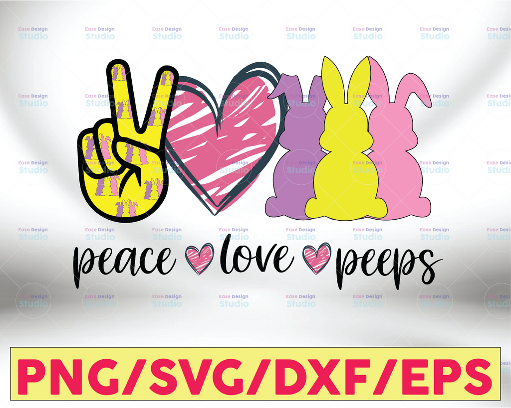Peace Love Peeps PNG, Funny Peeps Shirt, Funny Easter Shirt, Easter Bunny Shirt, Easter Day PNG for Sublimation download DTG printing