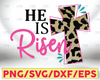 He is Risen Svg, Easter Svg, Christian, Jesus Resurrection, Bible Verse Svg, Savior, Blessed Svg Cut Files for Cricut, Png, Dxf
