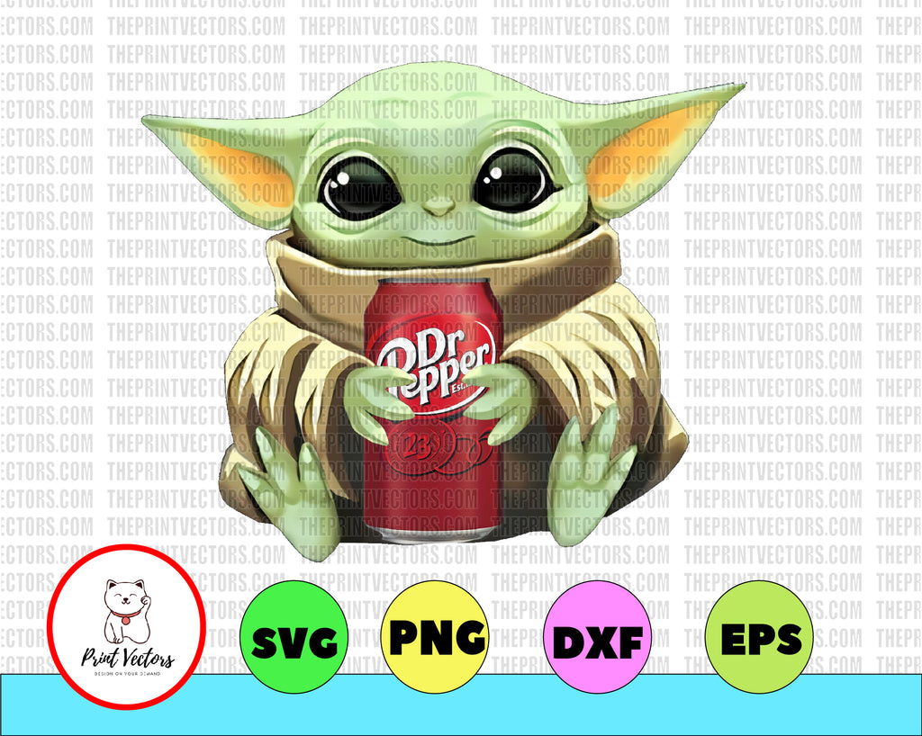 Baby Yoda Dr Pepper PNG,  Baby Yoda png, Sublimation ready, png files for sublimation,printing DTG printing - Sublimation design download - T-shirt design sublimation design