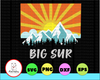 Big Sur Retro Mountains & Sun Eighties PNG, INSTANT DOWNLOAD/Png Printable/ Sublimation Printing