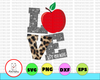 Love Apple- Love Teacher-Teacher Clipart Love Cheetah Leopard Apple Teacher - PNG file download Sublimation -Printable File