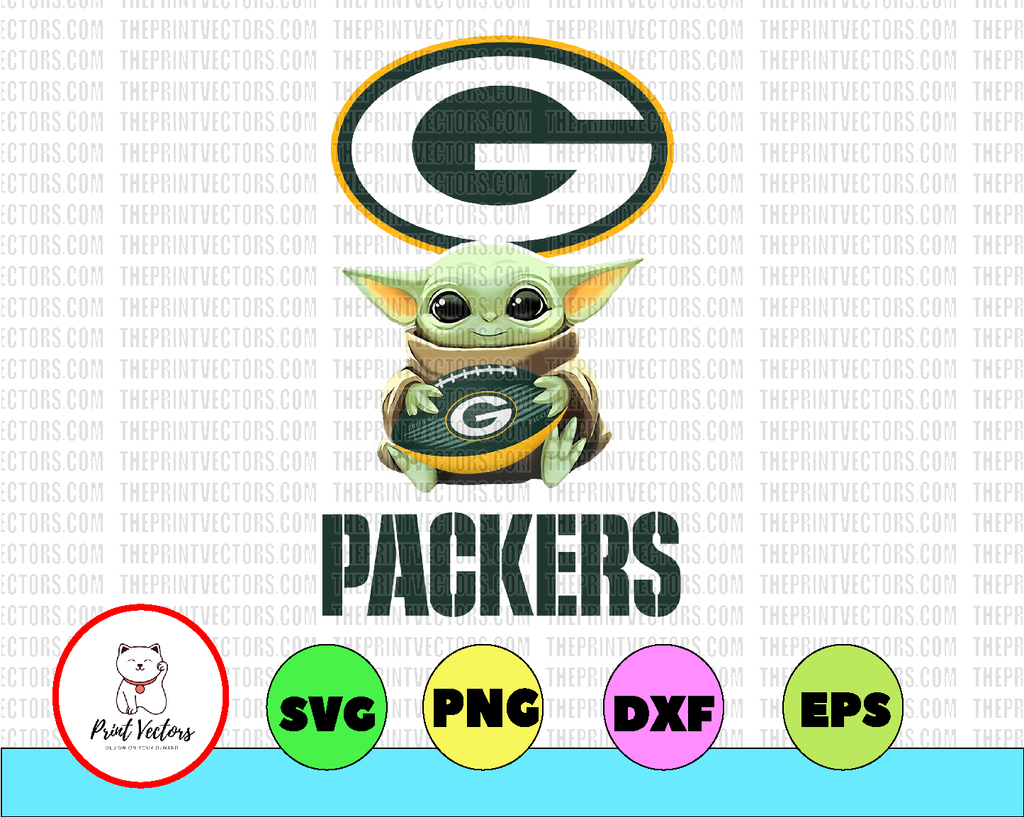 Baby Yoda with Green bay packers NFL PNG,  Baby Yoda NFL png, NFL png, Sublimation ready, png files for sublimation,printing DTG printing - Sublimation design download - T-shirt design sublimation design