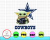 Baby Yoda with Dallas Cowboys NFL PNG,  Baby Yoda NFL png, NFL png, Sublimation ready, png files for sublimation,printing DTG printing - Sublimation design download - T-shirt design sublimation design