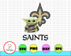 Baby Yoda with New Orleans Saints NFL PNG,  Baby Yoda NFL png, NFL png, Sublimation ready, png files for sublimation,printing DTG printing - Sublimation design download - T-shirt design sublimation design