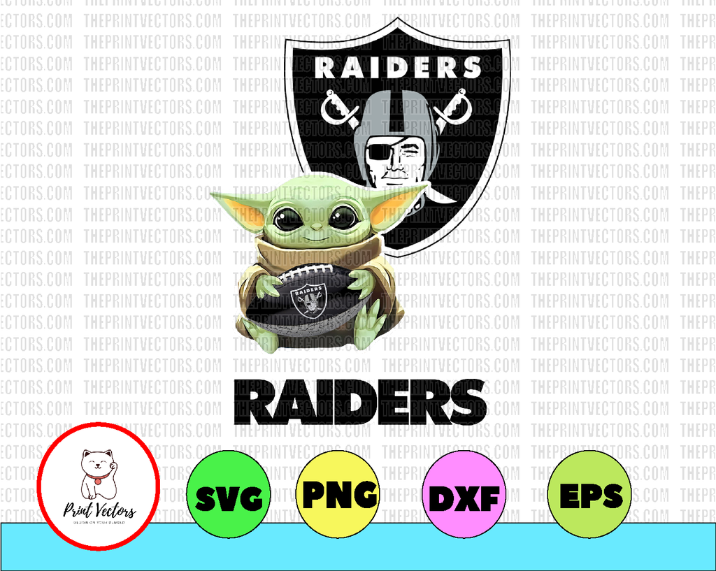 Baby Yoda with Las Raiders NFL PNG,  Baby Yoda NFL png, NFL png, Sublimation ready, png files for sublimation,printing DTG printing - Sublimation design download - T-shirt design sublimation design