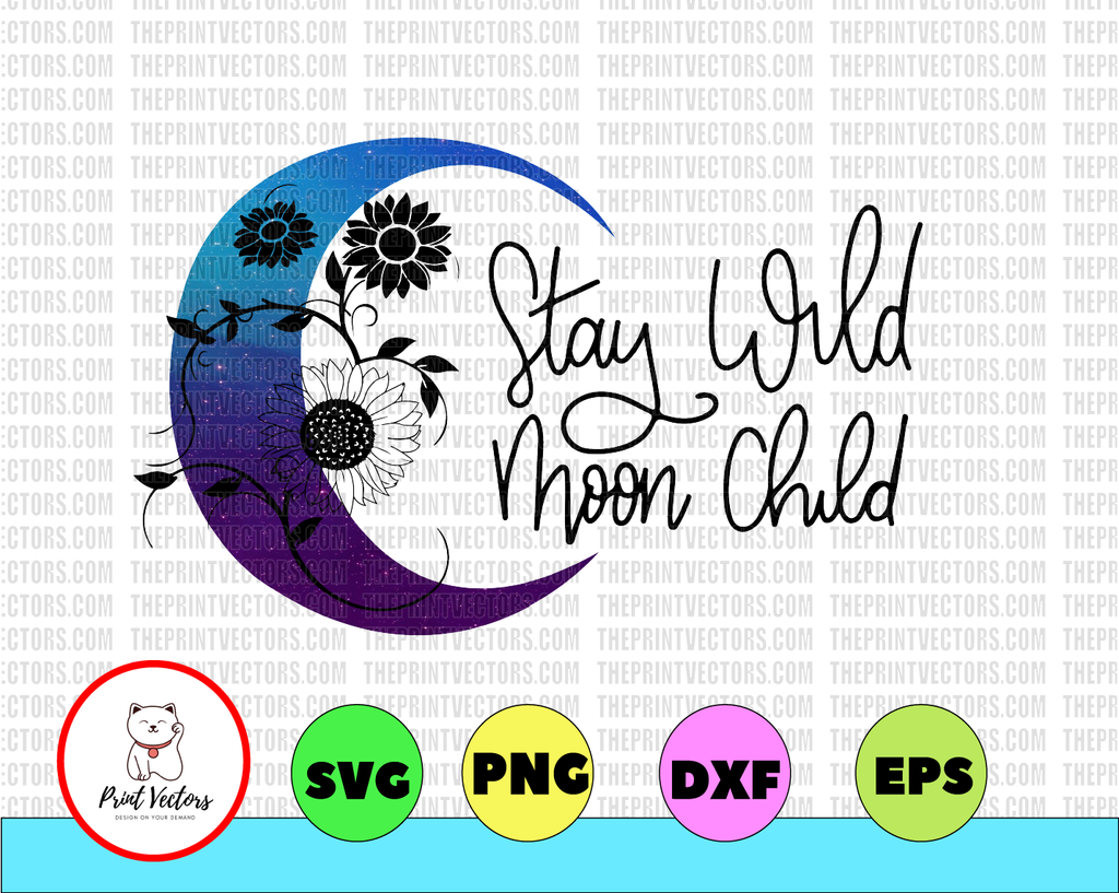 Halloween PNG Stay Wild Moon Child png printable digital download