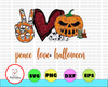 Funny Halloween Pumpkin, Peace Love Halloween, Peace love pumpkin, Halloween design PNG,INSTANT DOWNLOAD/Png Printable/ Sublimation Printing