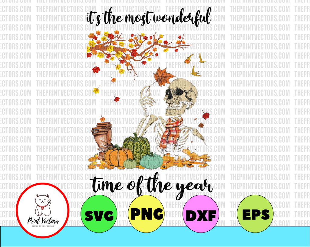 It's The Most Wonderful Time Of The Year Halloween Fall Autumn Season PNG, INSTANT DOWNLOAD/Png Printable/ Sublimation Printing