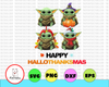 Pumpkin Santa Witch Baby Yoda, Happy Hallothanksmas PNG Digital File Sublimation