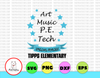 Art music P.E. tech special forces tipps elementary  svg, dxf,eps,png, Digital Download