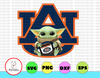 Baby Yoda with Auburn Tigers Football PNG,  Baby Yoda png, NCAA png, Sublimation ready, png files for sublimation,printing DTG printing - Sublimation design download - T-shirt design sublimation design