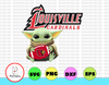 Baby Yoda with Louisville Cardinals Football PNG,  Baby Yoda png, NCAA png, Sublimation ready, png files for sublimation,printing DTG printing - Sublimation design download - T-shirt design sublimation design