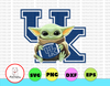 Baby Yoda with Kentucky Wildcats Football PNG,  Baby Yoda png, NCAA png, Sublimation ready, png files for sublimation,printing DTG printing - Sublimation design download - T-shirt design sublimation design