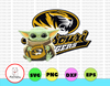 Baby Yoda with Missouri Tigers Football PNG,  Baby Yoda png, NCAA png, Sublimation ready, png files for sublimation,printing DTG printing - Sublimation design download - T-shirt design sublimation design