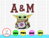 Baby Yoda with Texas A&M Aggies Football PNG,  Baby Yoda png, NCAA png, Sublimation ready, png files for sublimation,printing DTG printing - Sublimation design download - T-shirt design sublimation design