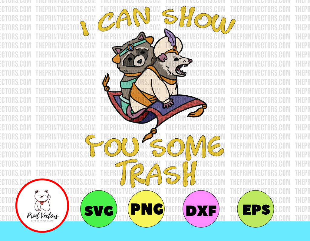 I can show you some trash, Retro Vintage, Raccoon Png, Opossum design Png