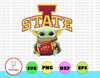 Baby Yoda with Iowa State Cyclones Football PNG,  Baby Yoda png, NCAA png, Sublimation ready, png files for sublimation,printing DTG printing - Sublimation design download - T-shirt design sublimation design