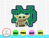 Baby Yoda with Notre Dame Fighting Irish Football PNG,  Baby Yoda png, NCAA png, Sublimation ready, png files for sublimation,printing DTG printing - Sublimation design download - T-shirt design sublimation design