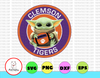 Baby Yoda with Clemson Tigers  Football PNG,  Baby Yoda png, NCAA png, Sublimation ready, png files for sublimation,printing DTG printing - Sublimation design download - T-shirt design sublimation design