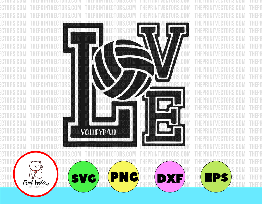 Love volleyball svg, dxf,eps,png, Digital Download