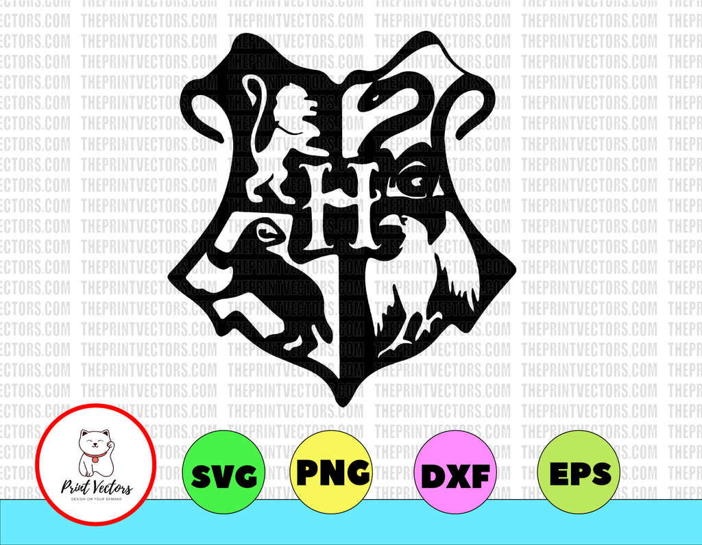 Hogwarts Crest, Harry Potter SVG, PNG,DXF,eps, cricut, silhouette, t-shirt, all file for printing