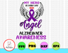 My Hero Is Now My Angel Alzheimer Awareness svg, dxf,eps,png, Digital Download