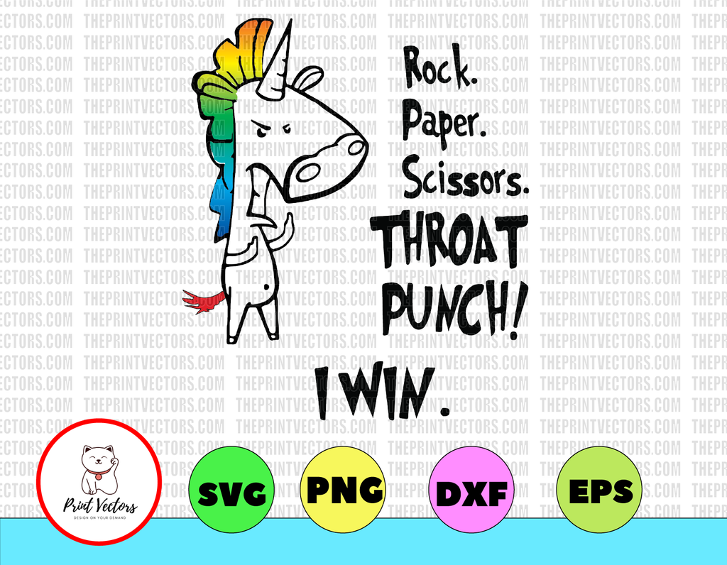 Rock Paper Scissors Throat Punch! I Win svg png dxf eps digital download