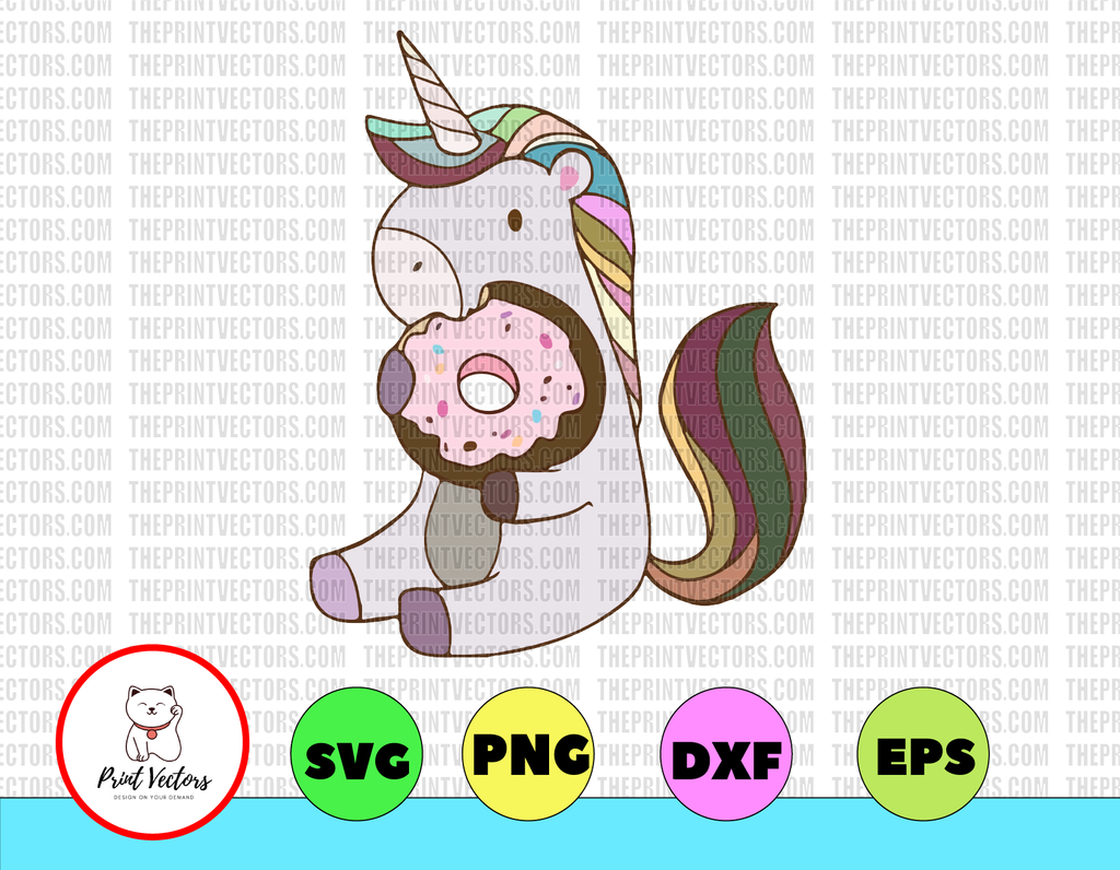Donuts Unicorn svg, dxf,eps,png, Digital Download