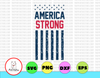 America Strong SvG, American Flag, Distressed, Vintage, Vector, Grunge, Cut Files, Silhouette Cameo, Portrait, Curio, Cricut, TShirt, Decal