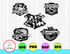 5 file Hogwarts Houses bundle Crests SVG, 5 Harry Potter SVG, 5 Instant download, Silhouette cut files, Hogwarts SVG, Cricut design,