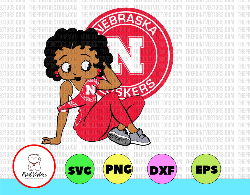 Betty Boop With Nebraska Huskers PNG File, NCAA png, Sublimation ready, png files for sublimation,printing DTG printing - Sublimation design download - T-shirt design sublimation design