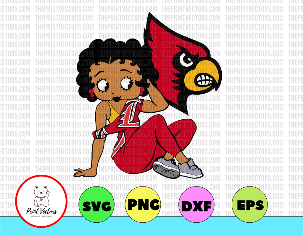 Betty Boop With Louisville Cardinals PNG File, NCAA png, Sublimation ready, png files for sublimation,printing DTG printing - Sublimation design download - T-shirt design sublimation design